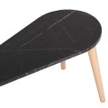 COFFEE TABLES 2PCS APRILIA FK18179.02 MELAMINE IN NATURAL & BLACK MARBLE-WOODEN LEGS IN NATURAL 95x47x47Hcm
