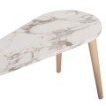 COFFEE TABLES 2PCS APRILIA FK18179.03 MELAMINE IN NATURAL & WHITE MARBLE-WOODEN LEGS IN NATURAL 94x47x47,5Hcm