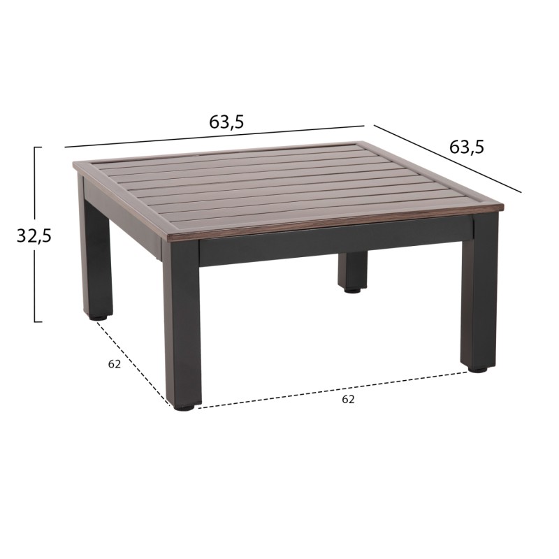 OUTDOOR LOUNGE SET DEX 3PCS POLYMORPHIC FK6090 ALUMINUM IN ANTHRACITE & BROWN-BLACK CUSHIONS OUTDOOR LOUNGE SET DEX 3PCS POLYMORPHIC FK6090 ALUMINUM IN ANTHRACITE & BROWN-BLACK CUSHIONS