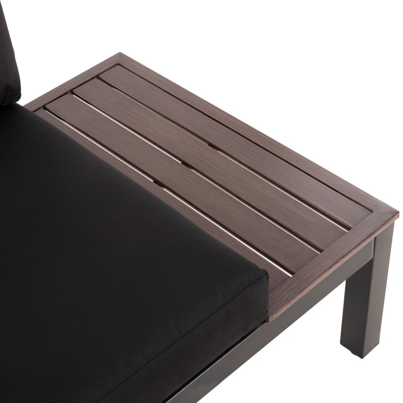 OUTDOOR LOUNGE SET DEX 3PCS POLYMORPHIC FK6090 ALUMINUM IN ANTHRACITE & BROWN-BLACK CUSHIONS OUTDOOR LOUNGE SET DEX 3PCS POLYMORPHIC FK6090 ALUMINUM IN ANTHRACITE & BROWN-BLACK CUSHIONS