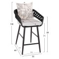 BAR STOOL ALUMINUM CAMDEN FK6142.01 ANTHRACITE WITH ECRU BACK CUSHION WITH PRINT PATTERN 56x60x108Hcm. BAR STOOL ALUMINUM CAMDEN FK6142.01 ANTHRACITE WITH ECRU BACK CUSHION WITH PRINT PATTERN 56x60x108Hcm.