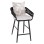 BAR STOOL ALUMINUM CAMDEN FK6142.01 ANTHRACITE WITH ECRU BACK CUSHION WITH PRINT PATTERN 56x60x108Hcm.