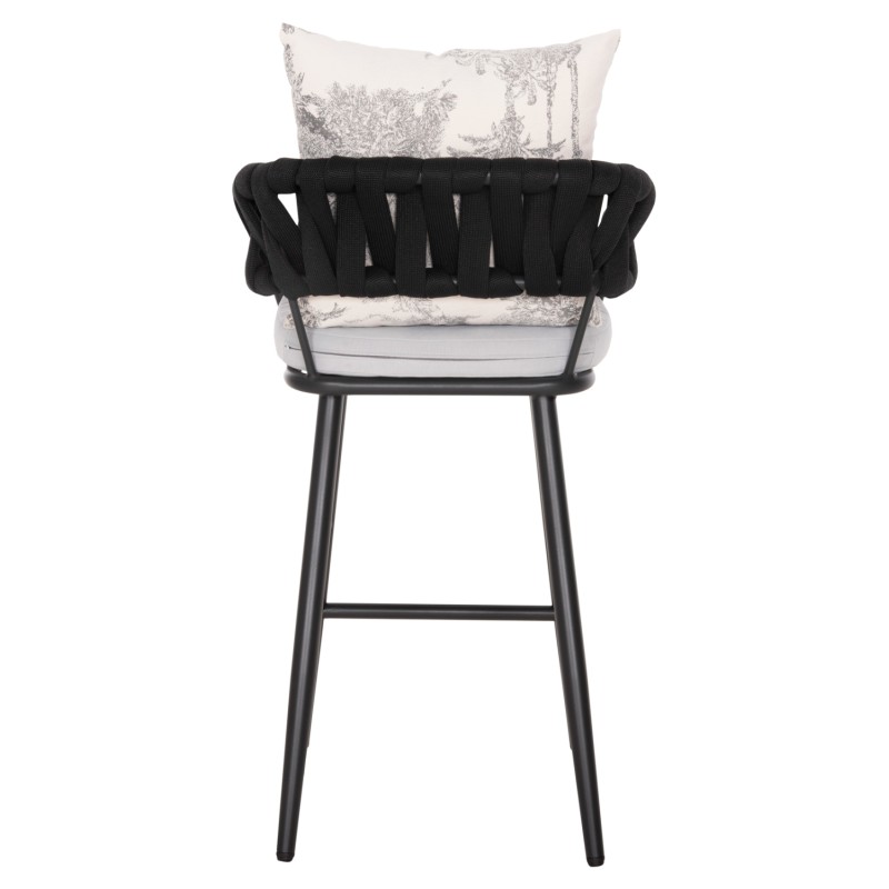 BAR STOOL ALUMINUM CAMDEN FK6142.01 ANTHRACITE WITH ECRU BACK CUSHION WITH PRINT PATTERN 56x60x108Hcm. BAR STOOL ALUMINUM CAMDEN FK6142.01 ANTHRACITE WITH ECRU BACK CUSHION WITH PRINT PATTERN 56x60x108Hcm.