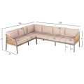 OUTDOOR CORNER LOUNGE SET MAERLY FK6140.03 ALUMINUM & CUSHIONS IN CHAMPAGNE COLOR-BEIGE SYNTHETIC ROPE OUTDOOR CORNER LOUNGE SET MAERLY FK6140.03 ALUMINUM & CUSHIONS IN CHAMPAGNE COLOR-BEIGE SYNTHETIC ROPE