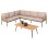 OUTDOOR CORNER LOUNGE SET MAERLY FK6140.03 ALUMINUM & CUSHIONS IN CHAMPAGNE COLOR-BEIGE SYNTHETIC ROPE