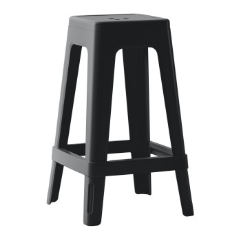 POLYPROPYLENE STOOL SQUARE ZEB FK6128.02 BLACK 35x35x65Hcm.