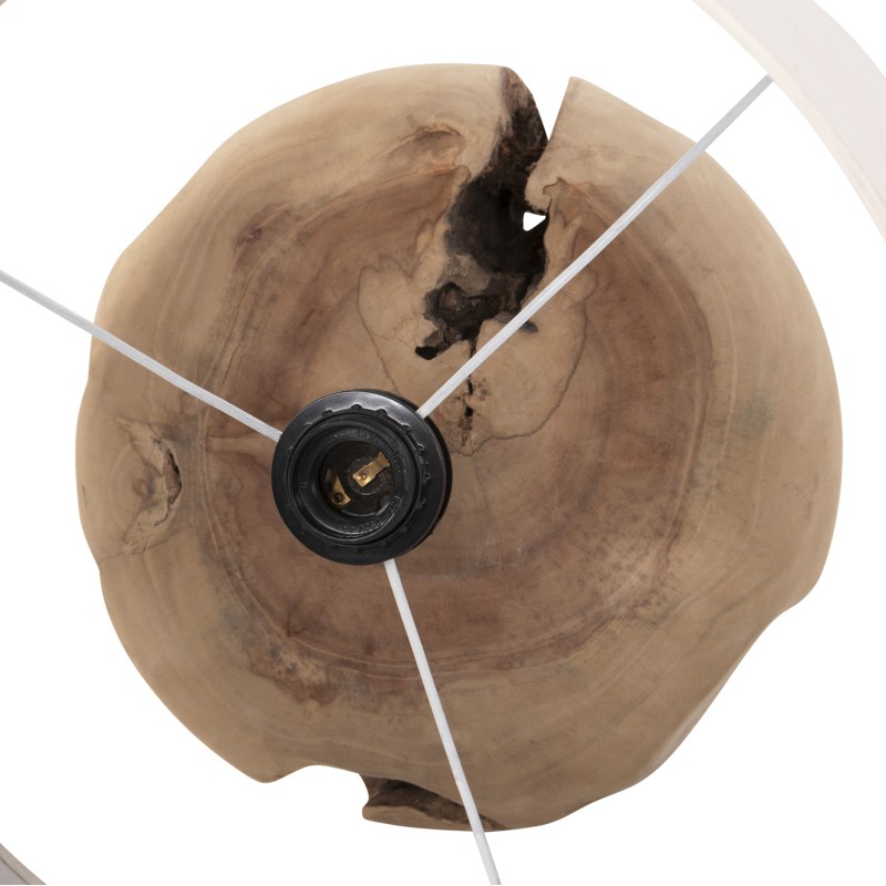 TABLE LAMP ORANYE FK4421 TEAK WOOD-WHITE PVC CAP Φ40x53Hcm. TABLE LAMP ORANYE FK4421 TEAK WOOD-WHITE PVC CAP Φ40x53Hcm.