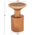 SIDE TABLE BERMAL FK9889 SOLID SUAR WOOD IN NATURAL Φ30x46Hcm.