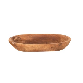 TABLE DECOR FK4294 OVAL BOWL RECYCLED TEAK IN NATURAL COLOR 55x30x7Hcm.