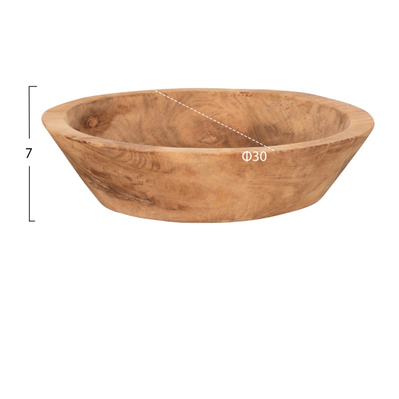 TABLE DECOR BOWL FK4295 ROUND RECYCLED TEAK WOOD IN NATURAL Φ30x7H cm. TABLE DECOR BOWL FK4295 ROUND RECYCLED TEAK WOOD IN NATURAL Φ30x7H cm.