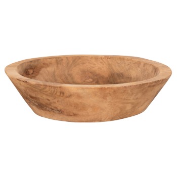 TABLE DECOR BOWL FK4295 ROUND RECYCLED TEAK WOOD IN NATURAL Φ30x7H cm.