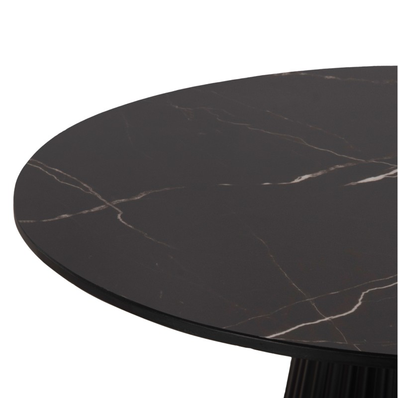 COFFEE TABLES 2PCS DIEN FK9926 METAL BASES & CERAMIC TOP-BLACK Φ56.5 & Φ43.5 cm.