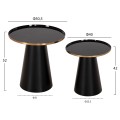 COFFEE TABLES 2PCS BENG FK9920 ENAMELED METAL TOP-MAT BASE-BLACK Φ50 & Φ40 cm. COFFEE TABLES 2PCS BENG FK9920 ENAMELED METAL TOP-MAT BASE-BLACK Φ50 & Φ40 cm.