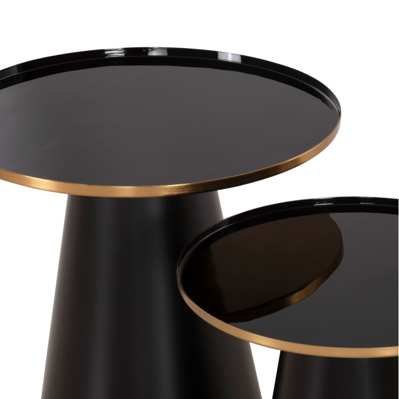 COFFEE TABLES 2PCS BENG FK9920 ENAMELED METAL TOP-MAT BASE-BLACK Φ50 & Φ40 cm. COFFEE TABLES 2PCS BENG FK9920 ENAMELED METAL TOP-MAT BASE-BLACK Φ50 & Φ40 cm.