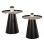 COFFEE TABLES 2PCS BENG FK9920 ENAMELED METAL TOP-MAT BASE-BLACK Φ50 & Φ40 cm.