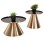 COFFEE TABLES 2PCS LORME FK9923 METAL IN BLACK AND GOLD Φ50 & Φ40 cm.
