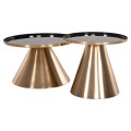 COFFEE TABLES 2PCS LORME FK9923 METAL IN BLACK AND GOLD Φ50 & Φ40 cm. COFFEE TABLES 2PCS LORME FK9923 METAL IN BLACK AND GOLD Φ50 & Φ40 cm.