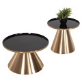 COFFEE TABLES 2PCS LORME FK9923 METAL IN BLACK AND GOLD Φ50 & Φ40 cm. COFFEE TABLES 2PCS LORME FK9923 METAL IN BLACK AND GOLD Φ50 & Φ40 cm.