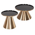 COFFEE TABLES 2PCS LORME FK9923 METAL IN BLACK AND GOLD Φ50 & Φ40 cm. COFFEE TABLES 2PCS LORME FK9923 METAL IN BLACK AND GOLD Φ50 & Φ40 cm.