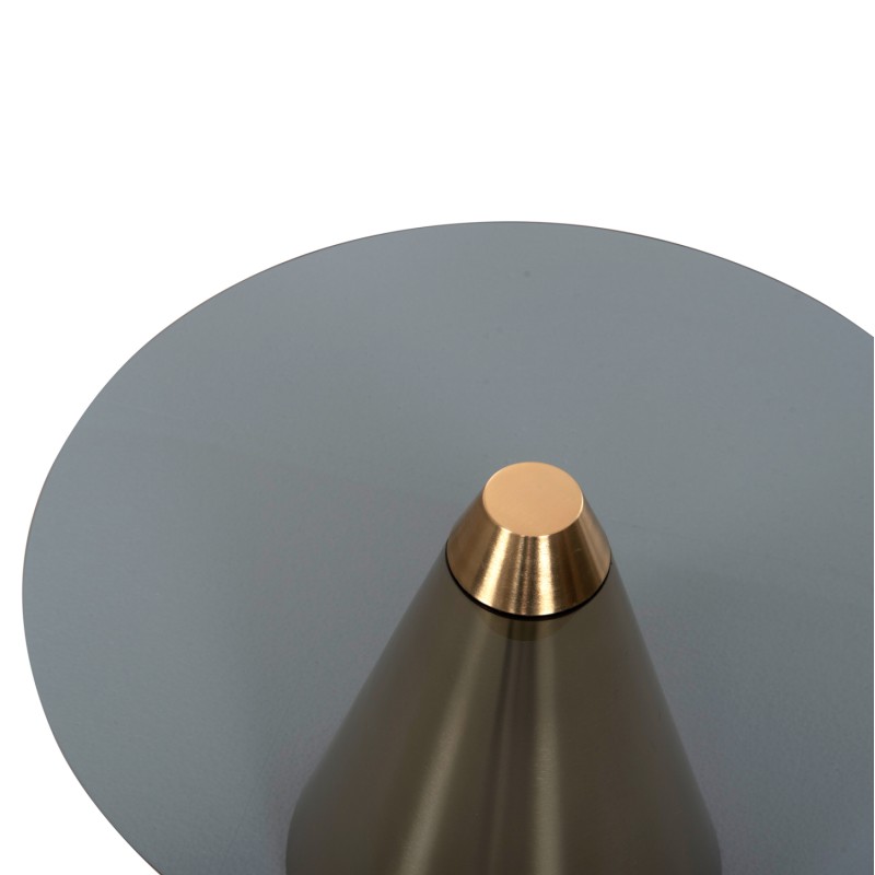 COFFEE TABLES 2PCS REBEN FK9919 METAL IN GOLD-BLACK GLASS TOP Φ80 & Φ60 cm. COFFEE TABLES 2PCS REBEN FK9919 METAL IN GOLD-BLACK GLASS TOP Φ80 & Φ60 cm.