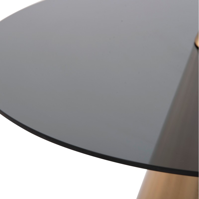 COFFEE TABLES 2PCS REBEN FK9919 METAL IN GOLD-BLACK GLASS TOP Φ80 & Φ60 cm. COFFEE TABLES 2PCS REBEN FK9919 METAL IN GOLD-BLACK GLASS TOP Φ80 & Φ60 cm.