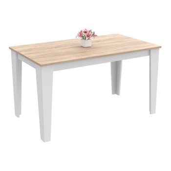 KITCHEN TABLE BORIS FK18220.03 MELAMINE IN SONAMA-WHITE COLORING 130x75x75Hcm. KITCHEN TABLE BORIS FK18220.03 MELAMINE IN SONAMA-WHITE COLORING 130x75x75Hcm.
