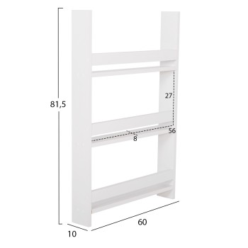 WALL SHELVES SANI FK18223.01 MELAMINE IN WHITE 60x10x90Hcm. (3 SHELVES) WALL SHELVES SANI FK18223.01 MELAMINE IN WHITE 60x10x90Hcm. (3 SHELVES)