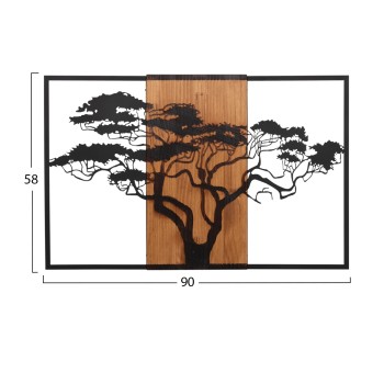 WALL DECORATION TREE IN BLACK FRAME ΗΜ4650-METAL-WOOD 90x3(thickness)x58Hcm. WALL DECORATION TREE IN BLACK FRAME ΗΜ4650-METAL-WOOD 90x3(thickness)x58Hcm.