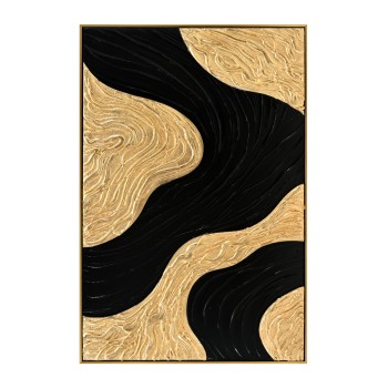 WALL PAINTING 3D SEDIMENT FK4548.02 BEIGE PS FRAME-HANDMADE SHAPES 62x4,5Χ92Hcm.