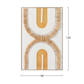 WALL PAINTING 3D FK4537.01 WITH BEIGE PS FRAME-WHITE CANVAS-HANDMADE 80x3,5x120Hcm. WALL PAINTING 3D FK4537.01 WITH BEIGE PS FRAME-WHITE CANVAS-HANDMADE 80x3,5x120Hcm.