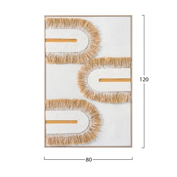 WALL PAINTING 3D FK4537.02 WITH BEIGE PS FRAME-WHITE CANVAS-HANDMADE 80x3,5x120Hcm. WALL PAINTING 3D FK4537.02 WITH BEIGE PS FRAME-WHITE CANVAS-HANDMADE 80x3,5x120Hcm.