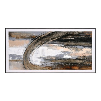 WALL PAINTING FK4538 WITH BLACK PS FRAME-CANVAS WITH ABSTRACT IMAGE 72x4,5x142Hcm.