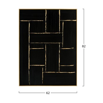 WALL PAINTING STELLON FK4550 BEIGE PS FRAME-BLACK CANVAS-HANDMADE 62x4,5x82Hcm.