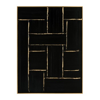 WALL PAINTING STELLON FK4550 BEIGE PS FRAME-BLACK CANVAS-HANDMADE 62x4,5x82Hcm.