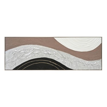 WALL PAINTING ABSTRACT FK4552.02 BEIGE PS FRAME-CANVAS-HANDMADE 152x4.5x52Hcm.