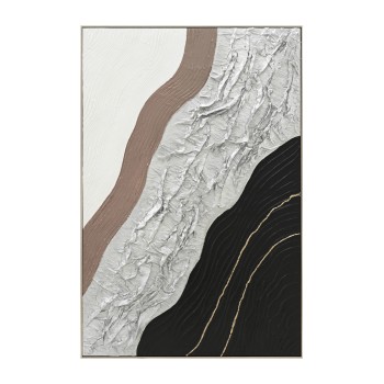 WALL PAINTING ABSTRACT FK4553.02 BEIGE PS FRAME-CANVAS-HANDMADE 82x4.5x122Hcm.