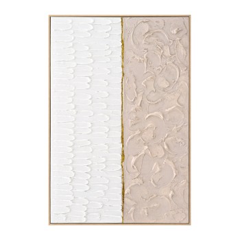WALL PAINTING SHON FK4558 WITH BEIGE PS FRAME-CANVAS IN BEIGE & WHITE 62x4,5x92Hcm.