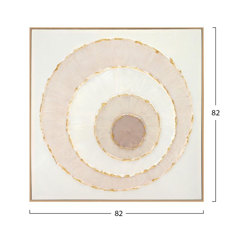 WALL PAINTING FK4559 WITH BEIGE PS FRAME-CANVAS CIRCLES 82x4,5x82Hcm. WALL PAINTING FK4559 WITH BEIGE PS FRAME-CANVAS CIRCLES 82x4,5x82Hcm.