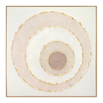 WALL PAINTING FK4559 WITH BEIGE PS FRAME-CANVAS CIRCLES 82x4,5x82Hcm.