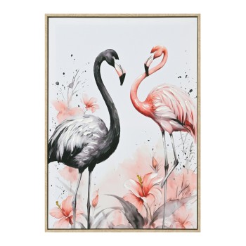 WALL PAINTING FLAMINGOS FK4562 BEIGE PS FRAME-PRINTED CANVAS 52.5x2.8x72.5Hcm.