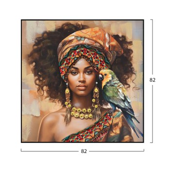WALL PAINTING SQUARE ONNANOKO FK4566 BLACK PS FRAME-PRINTED CANVAS WOMAN FIGURE 82x4,5x82Hcm.