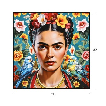 WALL PAINTING PARROTS FK4567 BLACK PS FRAME-PRINTED CANVAS WOMAN FACE & PARROTS 82x4,5x82Hcm. WALL PAINTING PARROTS FK4567 BLACK PS FRAME-PRINTED CANVAS WOMAN FACE & PARROTS 82x4,5x82Hcm.