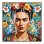 WALL PAINTING PARROTS FK4567 BLACK PS FRAME-PRINTED CANVAS WOMAN FACE & PARROTS 82x4,5x82Hcm.