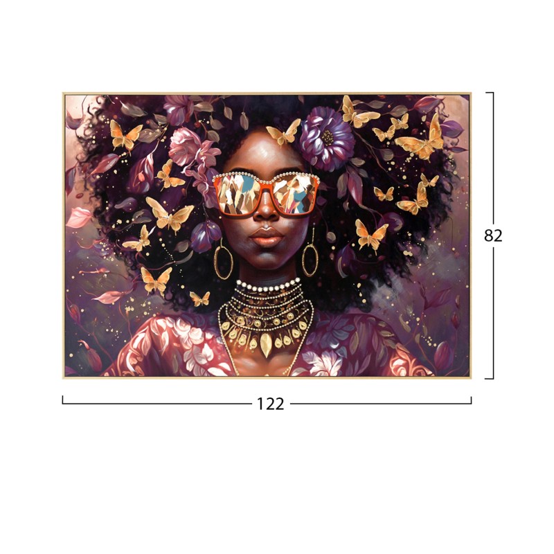 WALL PAINTING MARIP FK4569 BEIGE PS FRAME-PRINTED CANVAS WOMAN'S FACE WITH GLASSES 82x4,5x82Hcm. WALL PAINTING MARIP FK4569 BEIGE PS FRAME-PRINTED CANVAS WOMAN'S FACE WITH GLASSES 82x4,5x82Hcm.