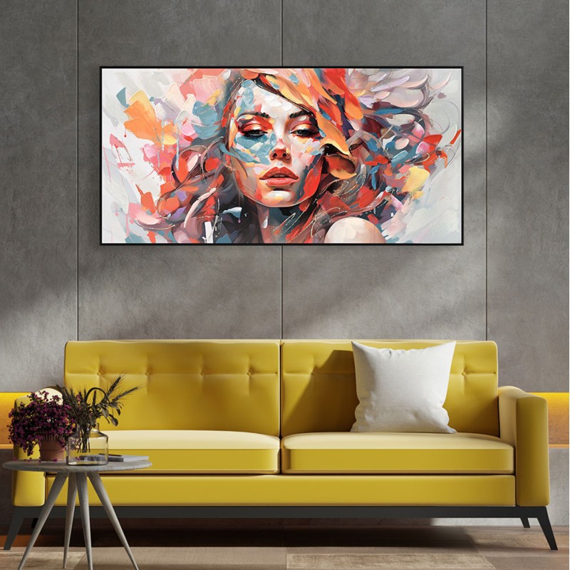 WALL PAINTING MARIP FK4570 BLACK PS FRAME-PRINTED CANVAS 122x4,5x62Hcm. WALL PAINTING MARIP FK4570 BLACK PS FRAME-PRINTED CANVAS 122x4,5x62Hcm.