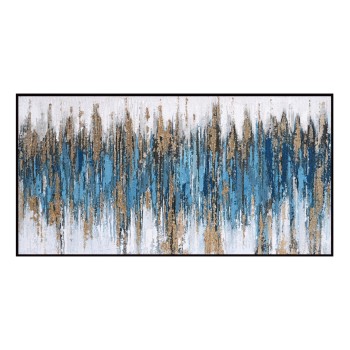 WALL PAINTING SEDIMENT (BLUE) FK4574.02 BEIGE PS FRAME-CANVAS 142x4.5x72Hcm.