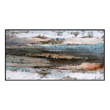 WALL PAINTING SEDIMENT FK4575.02 BLACK PS FRAME-CANVAS 142x4.5x72Hcm.