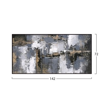 WALL PAINTING SEDIMENT FK4576 BLACK PS FRAME-CANVAS 142x4.5x72Hcm. WALL PAINTING SEDIMENT FK4576 BLACK PS FRAME-CANVAS 142x4.5x72Hcm.