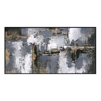 WALL PAINTING SEDIMENT FK4576 BLACK PS FRAME-CANVAS 142x4.5x72Hcm.