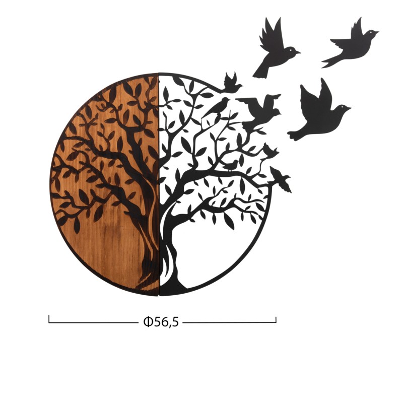 WALL DECORATION ILLUSION FK4647 METAL-WOOD 56.5x3(thickness)x56.5Hcm. WALL DECORATION ILLUSION FK4647 METAL-WOOD 56.5x3(thickness)x56.5Hcm.